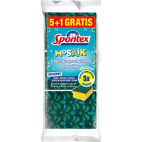Spontex Mosaik Topfreiniger,  PU-Reinigungsschwamm 19411058,  1 Packung = 5 Schwämme + 1 Gratis