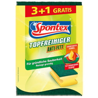 Spontex Topfreiniger Anti-Fett 19311075,  1 Packung = 3 + 1 Stück