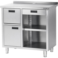 Stalgast Arbeitstisch für Kaffeemaschine,  Tiefe 700 mm,  Edelstahl VBT10701A,  Maße: (B x T x H) 1000 x 700 x 1000 mm