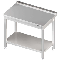 Stalgast Arbeitstisch,  Tiefe 600 mm,  mit Grundboden,  Edelstahl DAT08652A,  Maße: (B x T x H) 800 x 600 x 850 mm,  Selbstmontage