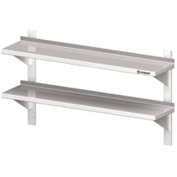 Stalgast Doppel-Wandbord Konsolen und Wandschienen,  Edelstahl VWB12352,  Maße: (B x T x H) 1200 x 300 x 660 mm,  verschweißt