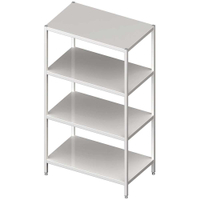 Stalgast Edelstahl Regal,  Tiefe 600 mm,  glatte Böden DRL12650,  Maße: (B x T x H) 1200 x 600 x 1800 mm,  Selbstmontage