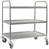Stalgast Servierwagen Edelstahl,  225kg Traglast,  3 Borde LT0705003,  1 Stück - mit Griff