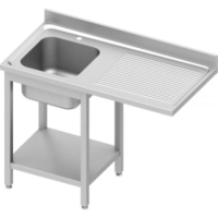 Stalgast Spültisch ECO,  mit Boden und Becken,  AISI201 Edelstahl DST12764LA,  Maße (B x T x H): 1200 x 700 x 900 mm,  ein Becken links