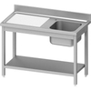 Stalgast Spültisch ECO,  T 700,  ein Spülbecken,  AISI201 Edelstahl DST16761RA,  Maße (B x T x H): 1600 x 700 x 850 mm,  Becken rechts