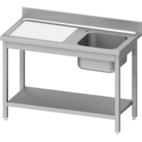 Stalgast Spültisch ECO,  T 700,  ein Spülbecken,  AISI201 Edelstahl DST16761RA,  Maße (B x T x H): 1600 x 700 x 850 mm,  Becken rechts