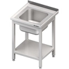Stalgast Spültisch mit Grundboden,  1 Becken,  Edelstahl VST06651A,  Maße: (B x T x H) 600 x 600 x 850 mm,  verschweißt