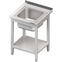 Stalgast Spültisch mit Grundboden,  1 Becken,  Edelstahl VST06651A,  Maße: (B x T x H) 600 x 600 x 850 mm,  verschweißt