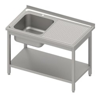Stalgast Spültisch mit Grundboden,  1 Becken links,  Edelstahl VST12621LA,  Maße: (B x T x H) 1200 x 600 x 850 mm,  verschweißt