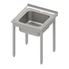 Stalgast Spültisch ohne Grundboden,  ein Becken,  Edelstahl DST06650A,  Maße: (B x T x H) 600 x 600 x 850 mm,  Selbstmontage