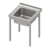 Stalgast Spültisch ohne Grundboden,  ein Becken,  Edelstahl DST06650A,  Maße: (B x T x H) 600 x 600 x 850 mm,  Selbstmontage