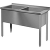 Stalgast Topfspüle,  zwei Becken,  400 mm Beckenhöhe,  Edelstahl VTS12655A,  Maße: (B x T x H) 1200 x 600 x 850 mm,  verschweißt
