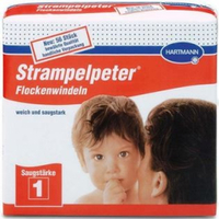 STRAMPELPETER Flockenwindeln 1486101,  Saugstärke 1,  440 ml,  1 Packung = 56 Windeln