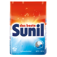 Sunil aktiv Waschmittel 19 Wäschen,  Pulver 4013162028627,  1 Karton = 5 Packungen à 1, 216 kg