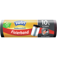 Swirl Müllbeutel Reißfest,  mit Fixierband,  10 Liter 4008871216229,  1 Rolle = 15 Beutel
