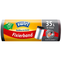 Swirl Müllbeutel Reißfest,  mit Fixierband,  35 Liter 4008871215871,  1 Rolle = 10 Beutel