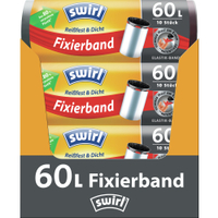 Swirl Müllbeutel Reißfest,  mit Fixierband,  60 Liter 4006508957613,  1 Karton = 6 Rollen à 10 Beutel
