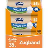 Swirl Müllbeutel Reißfest,  mit Zugband,  35 Liter 4006508957538,  1 Karton = 7 Rollen à 15 Beutel