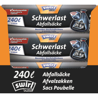 Swirl PROFI Schwerlast-Abfallsäcke 4006508988419,  1 Karton = 9 x 5 Stück = 45 Stück,  Fassungsvermögen: 240 l