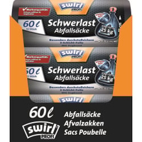 Swirl PROFI Schwerlast-Abfallsäcke 4006508988433,  1 Karton = 8 x 12 Stück = 96 Stück,  Fassungsvermögen: 60 l