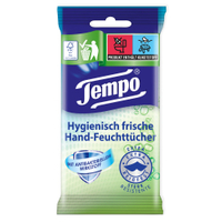 Tempo Feuchttücher Hände,  hygienisch 830367,  1 Packung = 10 Stück