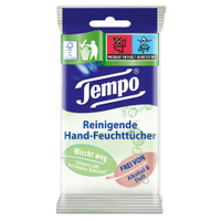 Tempo fresh to go Pure Feuchttücher Großpackung 830368,  1 Großpackung = 15 Packungen à 10 Tücher