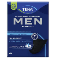 TENA Men Active Fit Protective Shield Inkontinenzeinlagen 750536,  1 Packung = 14 Stück