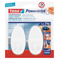 tesa Powerstrips Haken Large Oval 58013-00049-01,  1 Packung = 2 Haken