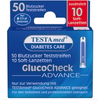 TESTAmed GlucoCheck ADVANCE Teststreifen 1 Packung = 50 Blutzucker Teststreifen + 10 Soft-Lanzetten