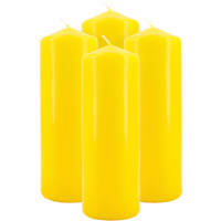 Tischkerze,  gelb 1 Packung = 4 Stück,  ca. 75 Stunden Brenndauer