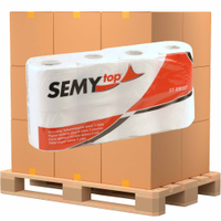 Toilettenpapier,  3-lagig,  weiss ½ Palette = 112 Packungen à 8 x 250 Blatt