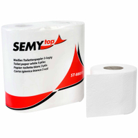 Toilettenpapier,  3-lagig,  weiss,  100 % Zellstoff 1 Packung = 4 Rollen zu je 200 Blatt