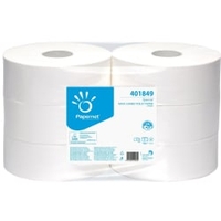 Toilettenpapier Jumbo,  2-lagig,  weiß 1 Paket = 6 Jumbo-Rollen
