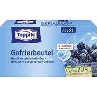 Toppits Gefrierbeutel Standboden 4008871208057 ,  Fassungsvermögen: 2 Liter,  1 Packung = 35 Stück