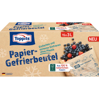 Toppits Papier-Gefrierbeutel,  reißfest 4008871220264,  1 Packung = 15 Stück,  Fassungsvermögen: 3 Liter