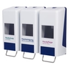 Trispender - 3 Softflaschenspender auf Wandplatte SF2000B3,  Farbe: blau-weiß