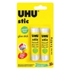 UHU stic Klebestift 50182,  Packung = 2 x 8, 2 g - Klebestifte