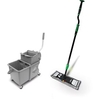 UNGER erGO! clean Flachmopp Bodenreinigungs-Set FAKT8,  4-teiliges Set