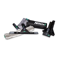 UNGER ErgoTec Ninja Complete Kit Glasreinigungs-Set,  6-teilig AKN14,  1 Set = Wischer,  Einwascher,  Tuch,  Köcher,  Glasschaber,  Holster