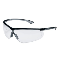 uvex sportstyle Schutzbrille,  beidseitig beschlagfrei 9193080,  Farbe: schwarz / grau,  für Öl + Gas