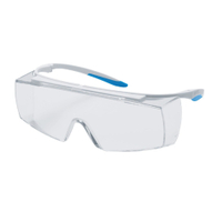 uvex super f OTG CR Schutzbrille,  autoklavierbar 9169500,  Farbe: weiß / hellblau,  Anti-Fog-Effekt