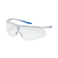 uvex super fit CR Schutzbrille,  autoklavierbar 9178500,  Farbe: weiß / hellblau,  mit Anti-Fog-Effekt