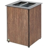 VAR Abfallbehälter,  80 Liter 21362,  AB 03,  farbe: antik-silber/edelstahl,  mit PVC-Folie in Holz-Optik