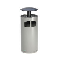 VAR Abfallsammler / Ascher H 111 21351,  silber,  mit silber-antikem Dach