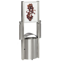 VAR Abfallsammler AG 78 28113,  Edelstahl - mit Werbefläche und 2 Aschern