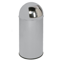 VAR Abfallsammler D 35 mit Einwurfklappe,  50 Liter 43008,  VA,  matt