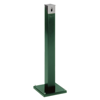 VAR Ascher-Standsäule SG 105 eckig 3917,  Korpus: moosgrün,  Kopteil: silber