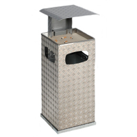 VAR Kombiascher mit 3-fach Einwurf und Schutzdach 19741,  Dach: silber
