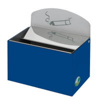 VAR Wandascher WH 13 mit Hinweisschild 14851,  Farbe: enzianblau