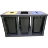 VAR Wertstoff-Sammelstation "Tetris",  3 KS-Behälter á 58 liter 2042,  Maße: 670 x 1200 x 520 mm (H x B x T)